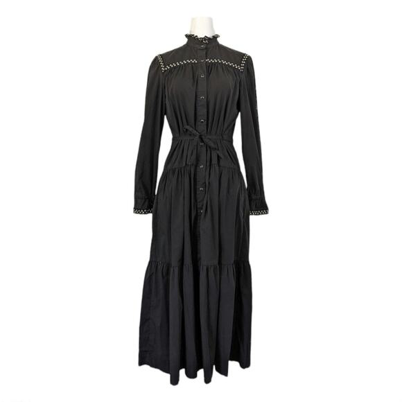 SABINA MUSAYEV Black Charlot Prairie Tiered Midi Dress - Picture 1 of 12